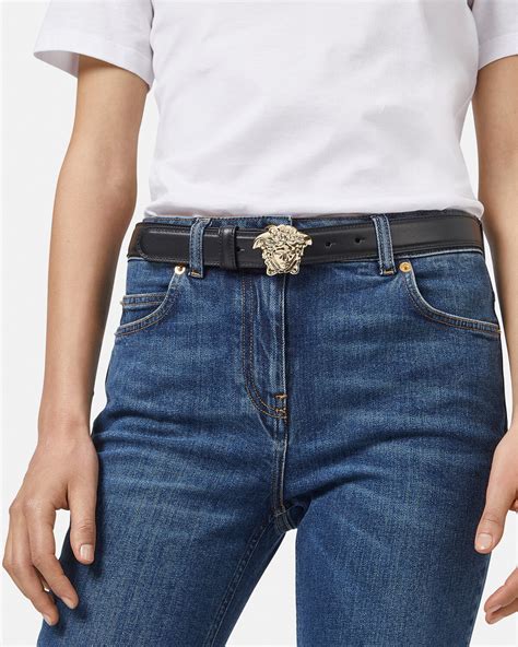 versace big medallion belt on waist|Versace La Medusa Leather Belt .